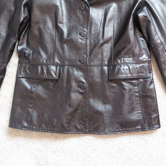 GAP woman's 100% genuine leather black jacket/coat size L - Picture 6 of 10